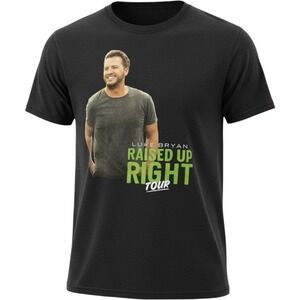 Luke Bryan Raised Up Right Tour 2022 Saratoga Springs NY Black T-Shirt Mens L